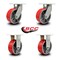Service Caster 8'' Heavy Duty Red Poly on Cast Iron Wheel Caster Set 2 Swivel 2 Rigid, 4PK CRAN-SCC-KP92S830-PUR-RS-2-R-2 - alternate 4